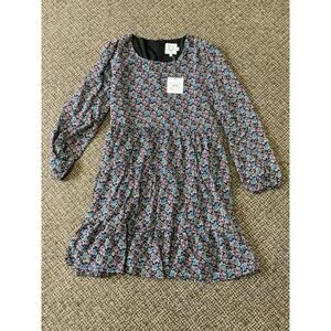 Lili Sidonio Woven Mini Dress, Floral Print, Long-Sleeve, Womens Size Medium NWT